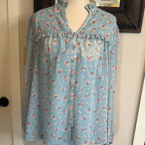 Boden Floral Blue Women's Top and slip